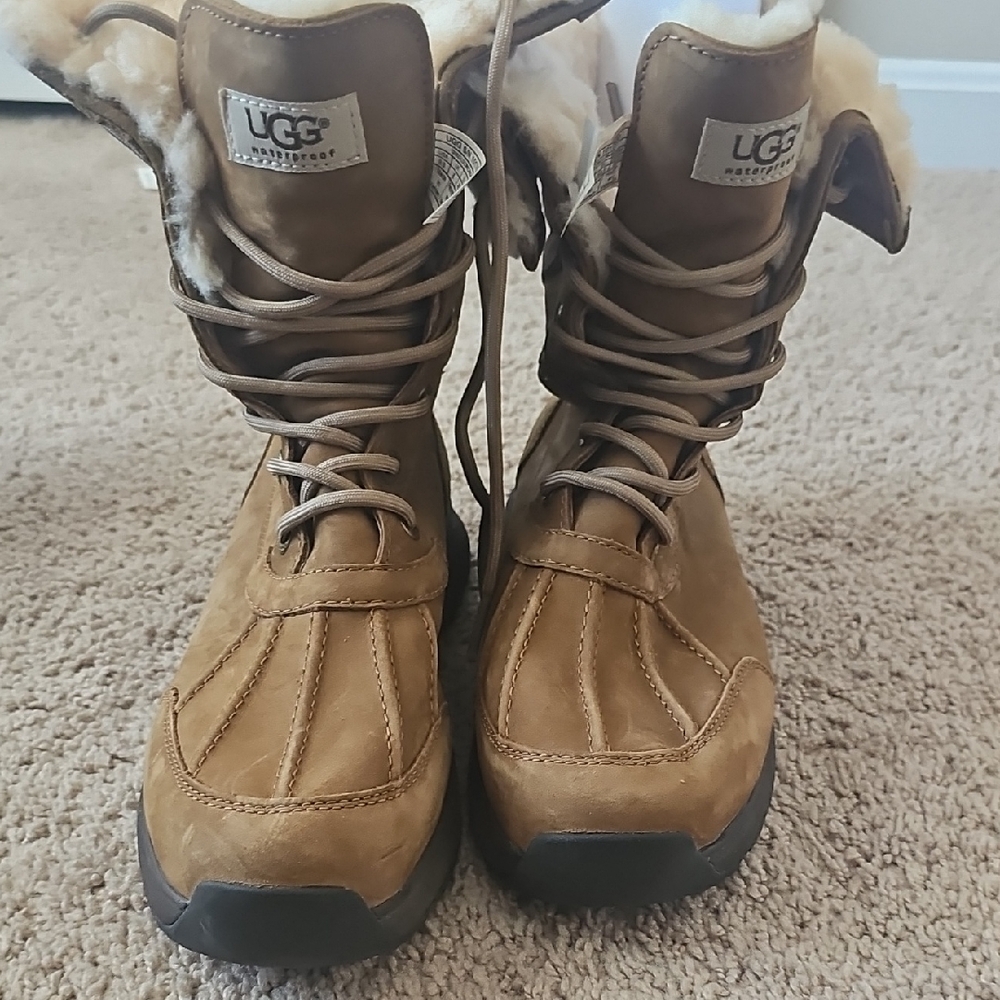 UGG Tan Shearling-Lined Boots